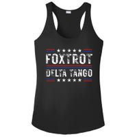 Foxtrots Delta Tangos Foxtrots Deltas Tangos US Flag Ladies PosiCharge Competitor Racerback Tank