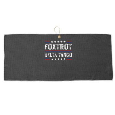 Foxtrots Delta Tangos Foxtrots Deltas Tangos US Flag Large Microfiber Waffle Golf Towel
