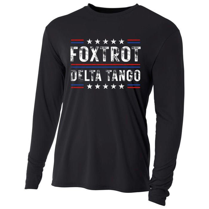 Foxtrots Delta Tangos Foxtrots Deltas Tangos US Flag Cooling Performance Long Sleeve Crew