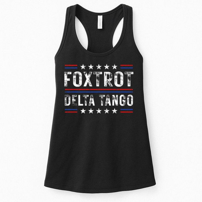 Foxtrots Delta Tangos Foxtrots Deltas Tangos US Flag Womens Tank Top