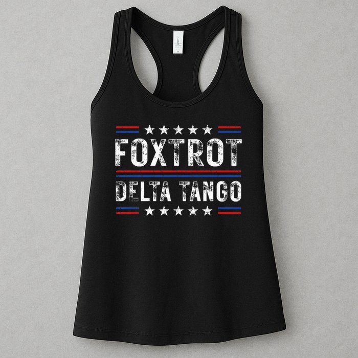 Foxtrots Delta Tangos Foxtrots Deltas Tangos US Flag Womens Tank Top