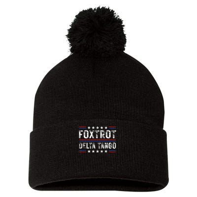 Foxtrots Delta Tangos Foxtrots Deltas Tangos US Flag Pom Pom 12in Knit Beanie
