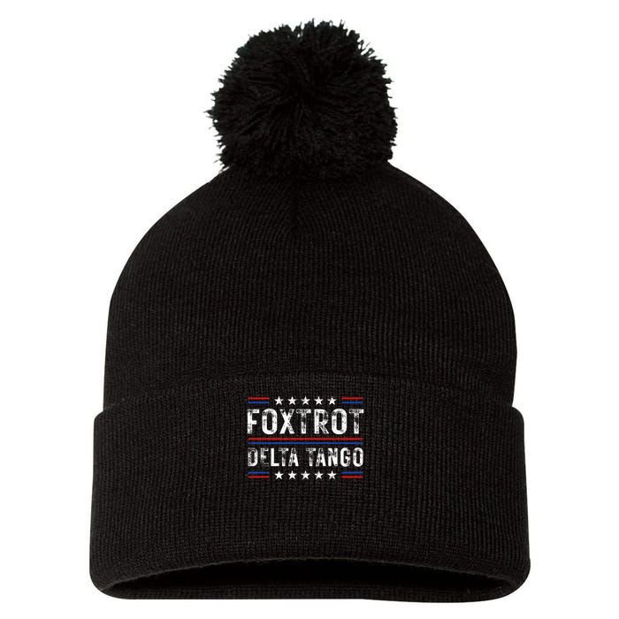 Foxtrots Delta Tangos Foxtrots Deltas Tangos US Flag Pom Pom 12in Knit Beanie