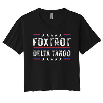 Foxtrots Delta Tangos Foxtrots Deltas Tangos US Flag Crop Top