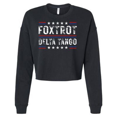 Foxtrots Delta Tangos Foxtrots Deltas Tangos US Flag Cropped Pullover Crew