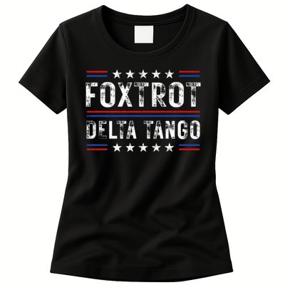Foxtrots Delta Tangos Foxtrots Deltas Tangos US Flag Womens T-Shirt
