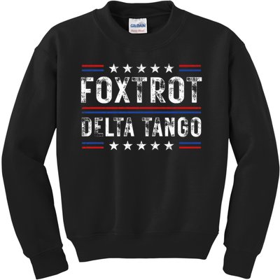 Foxtrots Delta Tangos Foxtrots Deltas Tangos US Flag Kids Sweatshirt