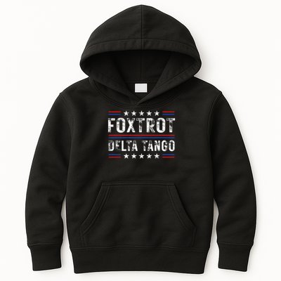 Foxtrots Delta Tangos Foxtrots Deltas Tangos US Flag Kids Hoodie