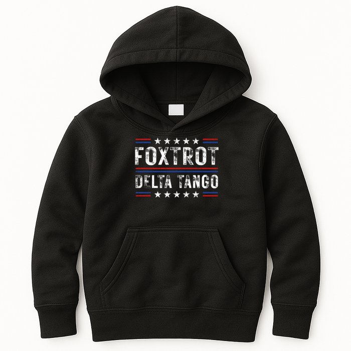 Foxtrots Delta Tangos Foxtrots Deltas Tangos US Flag Kids Hoodie