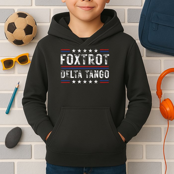 Foxtrots Delta Tangos Foxtrots Deltas Tangos US Flag Kids Hoodie
