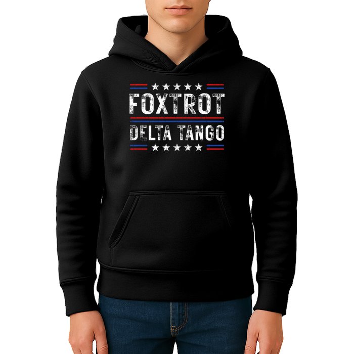 Foxtrots Delta Tangos Foxtrots Deltas Tangos US Flag Kids Hoodie