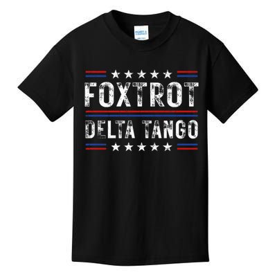 Foxtrots Delta Tangos Foxtrots Deltas Tangos US Flag Kids T-Shirt