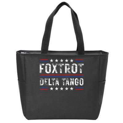 Foxtrots Delta Tangos Foxtrots Deltas Tangos US Flag Zip Tote Bag