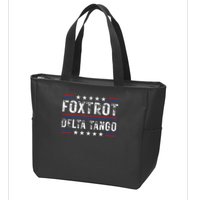 Foxtrots Delta Tangos Foxtrots Deltas Tangos US Flag Zip Tote Bag