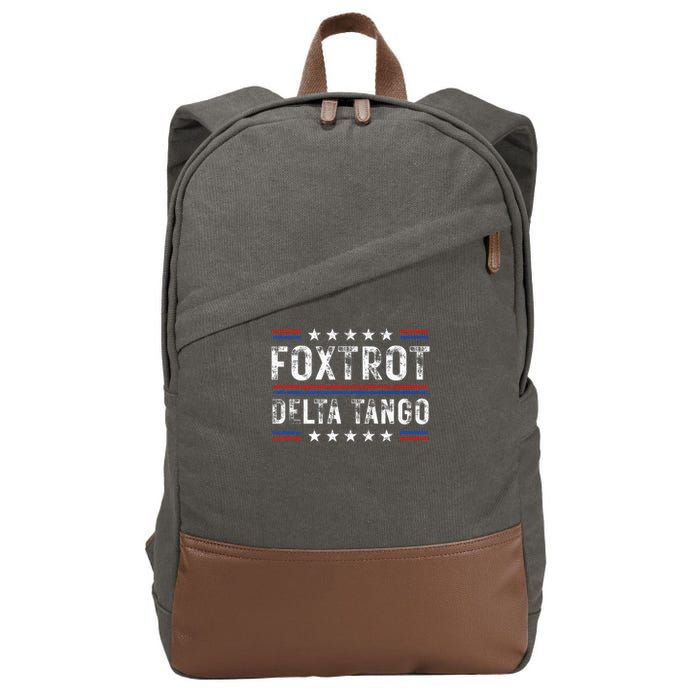 Foxtrots Delta Tangos Foxtrots Deltas Tangos US Flag Cotton Canvas Backpack