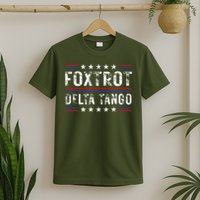 Foxtrots Delta Tangos Foxtrots Deltas Tangos US Flag T-Shirt