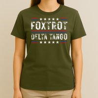 Foxtrots Delta Tangos Foxtrots Deltas Tangos US Flag T-Shirt