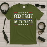 Foxtrots Delta Tangos Foxtrots Deltas Tangos US Flag T-Shirt