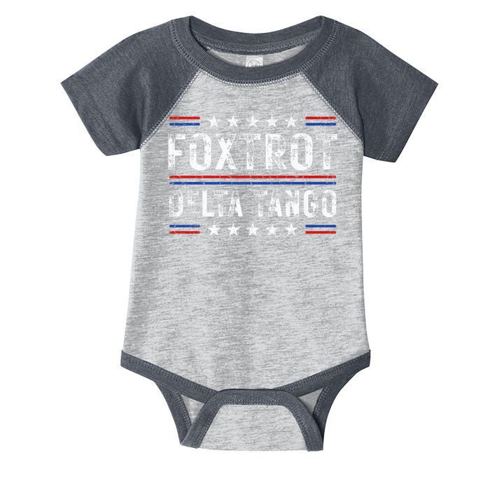 Foxtrots Delta Tangos Foxtrots Deltas Tangos US Flag Infant Baby Jersey Bodysuit