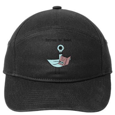 Funny Driven To Read Pigeon Library Reading Books Reader Funny 7-Panel Snapback Hat