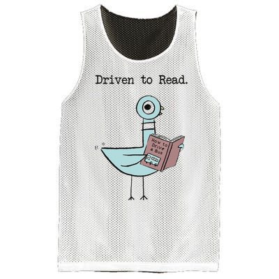 Funny Driven To Read Pigeon Library Reading Books Reader Funny Mesh Reversible Basketball Jersey Tank