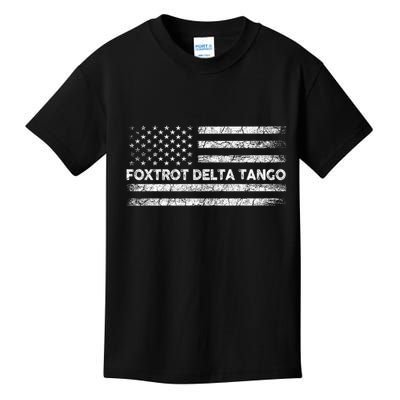 Foxtrots Delta Tangos US Flag Foxtrots Deltas Tangos Kids T-Shirt