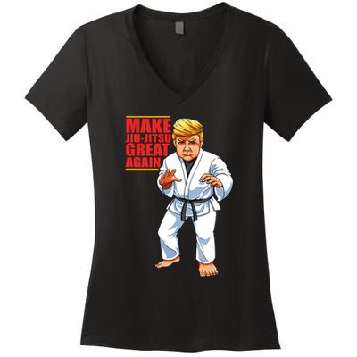 Funny Donald Trump Republican Jiujitsu And Bjj Gift Women's V-Neck T-Shirt