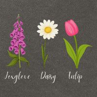 Foxglove Daisy Tulip Cute Flowers Floral Plant Wildflowers Cotton Canvas Backpack