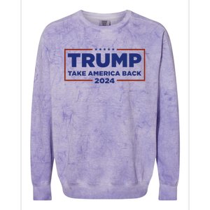 Funny Donald Trump 2024 Take America Back Maga Gift Colorblast Crewneck Sweatshirt