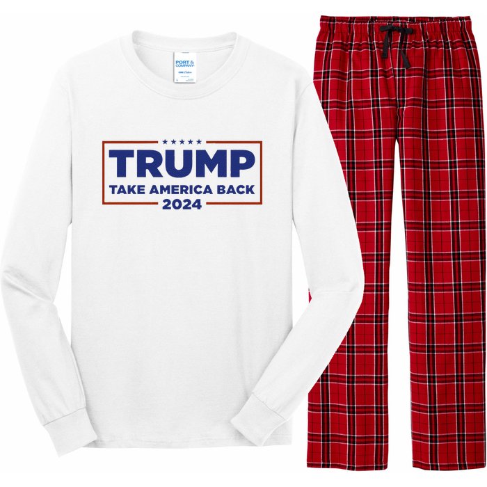 Funny Donald Trump 2024 Take America Back Maga Gift Long Sleeve Pajama Set