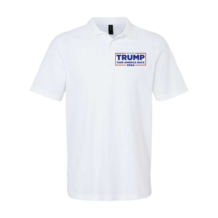 Funny Donald Trump 2024 Take America Back Maga Gift Softstyle Adult Sport Polo