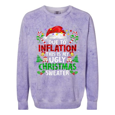 Funny Due To Inflation Ugly Christmas Sweaters For Colorblast Crewneck Sweatshirt