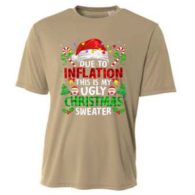 Funny Due To Inflation Ugly Christmas Sweaters For Cooling Performance Crew T-Shirt