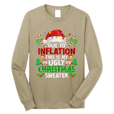 Funny Due To Inflation Ugly Christmas Sweaters For Long Sleeve Shirt