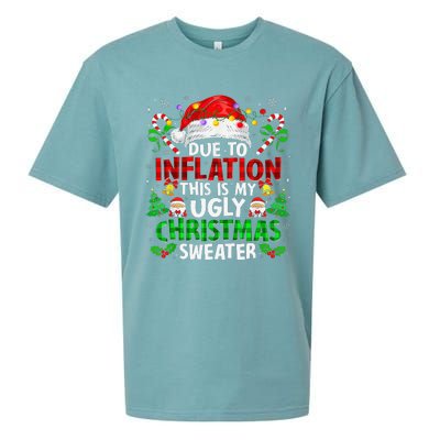 Funny Due To Inflation Ugly Christmas Sweaters For Sueded Cloud Jersey T-Shirt