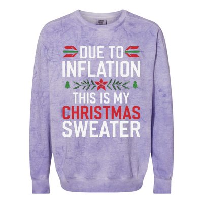 Funny Due To Inflation Ugly Christmas Sweaters Colorblast Crewneck Sweatshirt