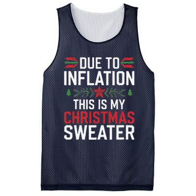 Funny Due To Inflation Ugly Christmas Sweaters Mesh Reversible Basketball Jersey Tank