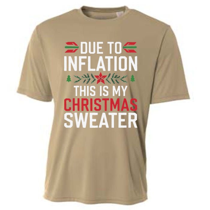 Funny Due To Inflation Ugly Christmas Sweaters Cooling Performance Crew T-Shirt