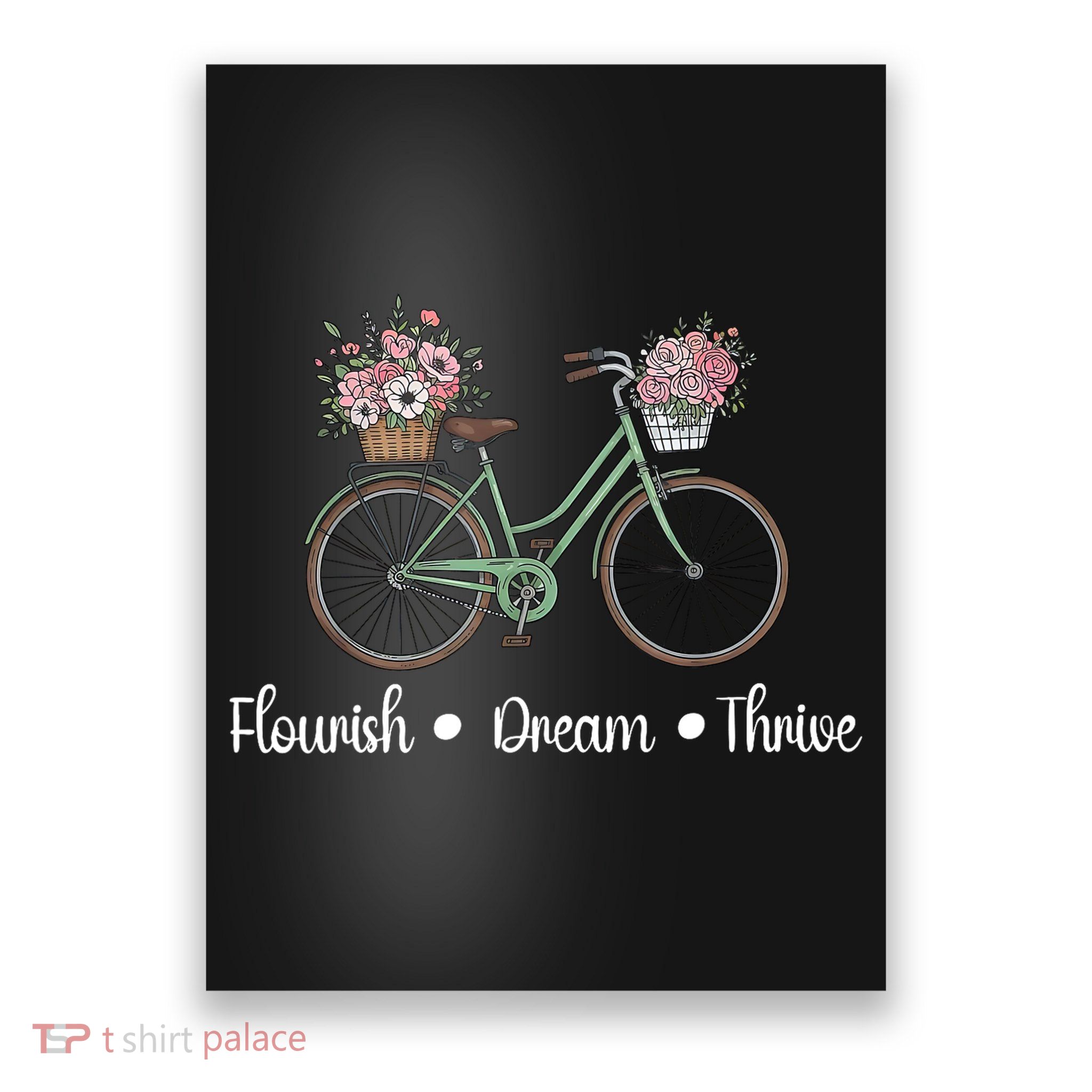 Flourish Dream Thrive Floral Bike Subtle 8647 Trump Resist  Poster