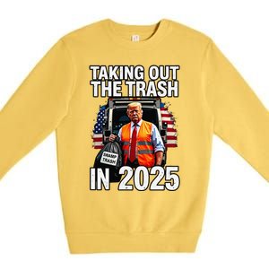 Funny Donald Trump Taking Out The Trash In 2025 Presidential Premium Crewneck Sweatshirt