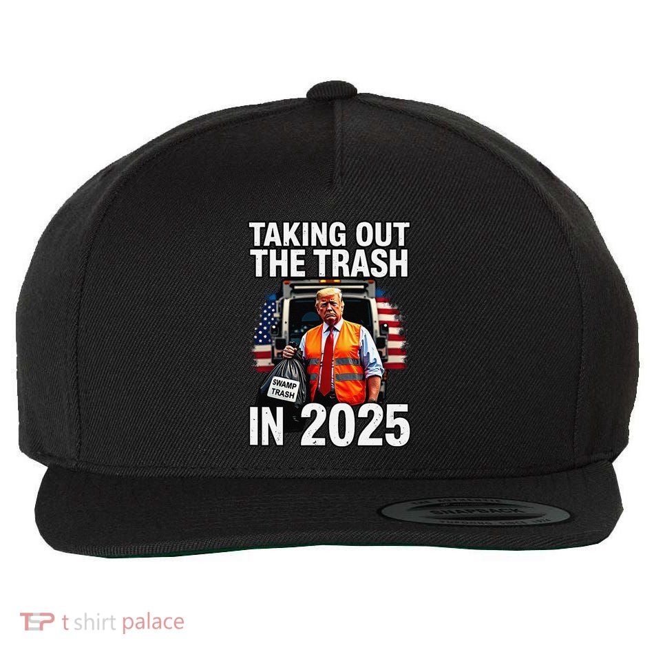 Funny Donald Trump Taking Out The Trash In 2025 Presidential Wool Snapback Cap