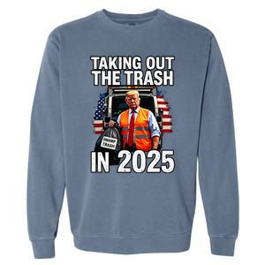 Funny Donald Trump Taking Out The Trash In 2025 Presidential Garment-Dyed Sweatshirt