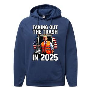 Funny Donald Trump Taking Out The Trash In 2025 Presidential Performance Fleece Hoodie