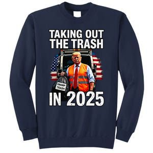 Funny Donald Trump Taking Out The Trash In 2025 Presidential Tall Sweatshirt