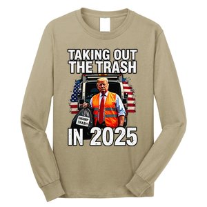 Funny Donald Trump Taking Out The Trash In 2025 Presidential Long Sleeve Shirt