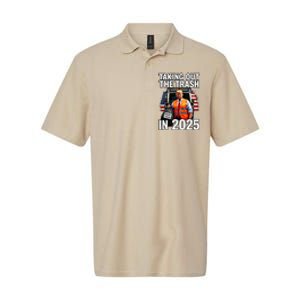 Funny Donald Trump Taking Out The Trash In 2025 Presidential Softstyle Adult Sport Polo