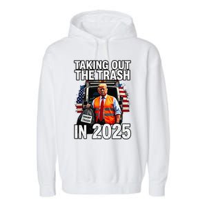 Funny Donald Trump Taking Out The Trash In 2025 Presidential Garment-Dyed Fleece Hoodie