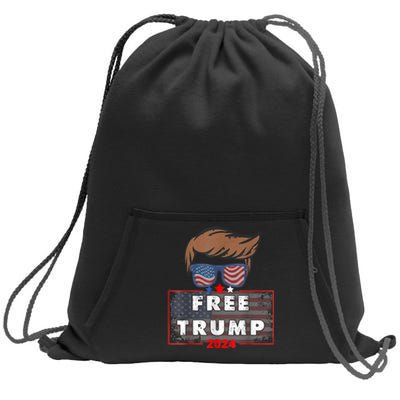 Free Donald Trump Republican Support Pro Trump American Flag Sweatshirt Cinch Pack Bag