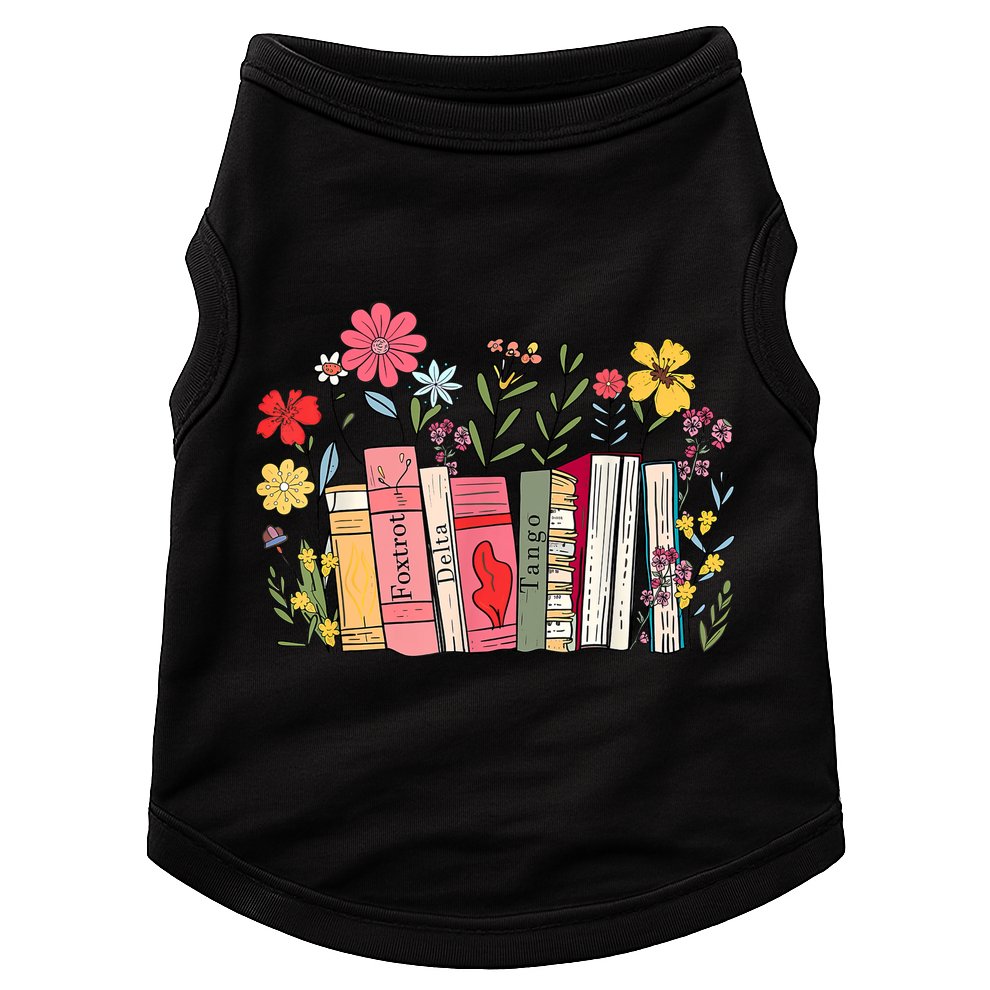 Foxtrot Delta Tango Women Book Loves Retro Funny  Doggie Tank