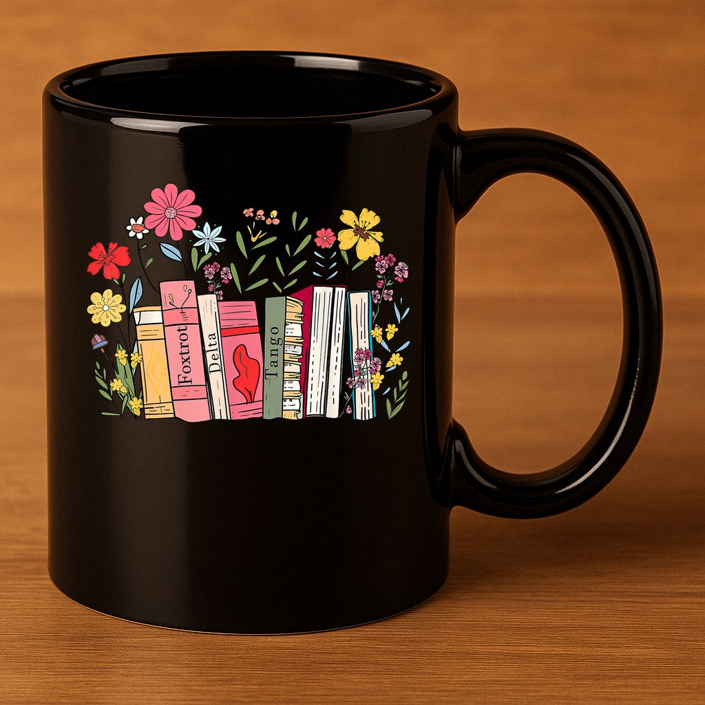 Foxtrot Delta Tango Women Book Loves Retro Funny  11oz C Handle Ceramic Mug